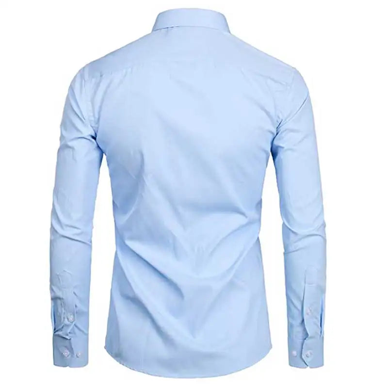 Men's Sky Blue Slim Fit Dress Shirts