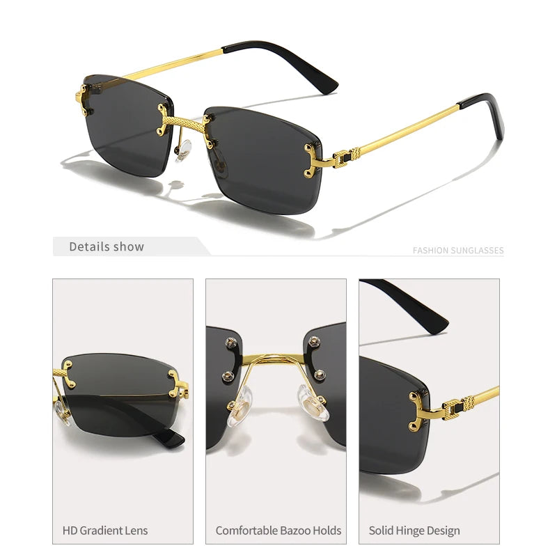 HBK Square Rimless Sunglasses