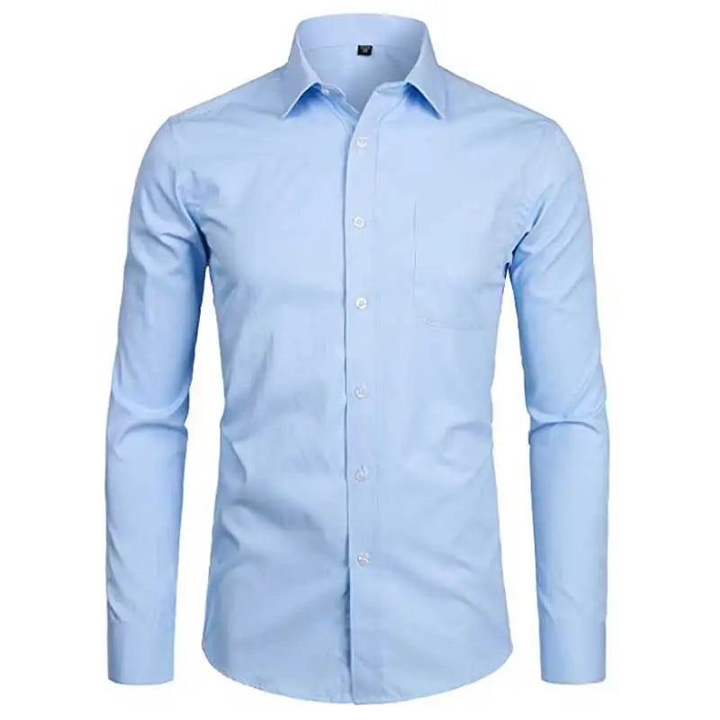 Men's Sky Blue Slim Fit Dress Shirts